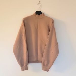 Aritzia mockneck TNA Cozy Fleece Sweatshirt Size 1 Beige